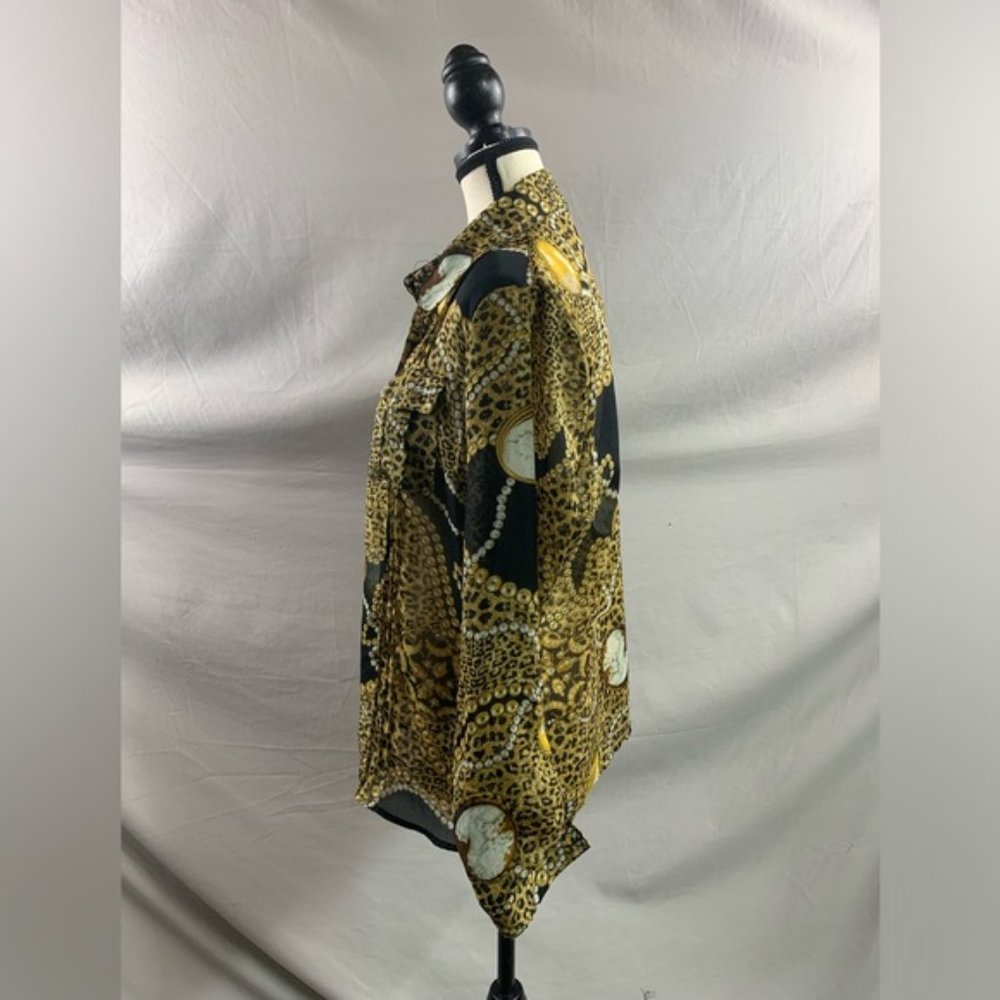 Animal Print Sheer Blouse - Picture 3 of 5
